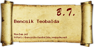 Bencsik Teobalda névjegykártya